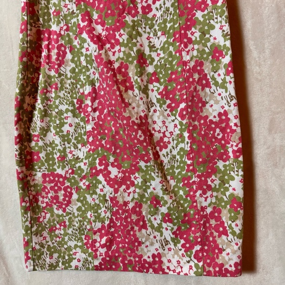 Talbots Petites Pink Green White Floral Dress Size 8P - Picture 7 of 10